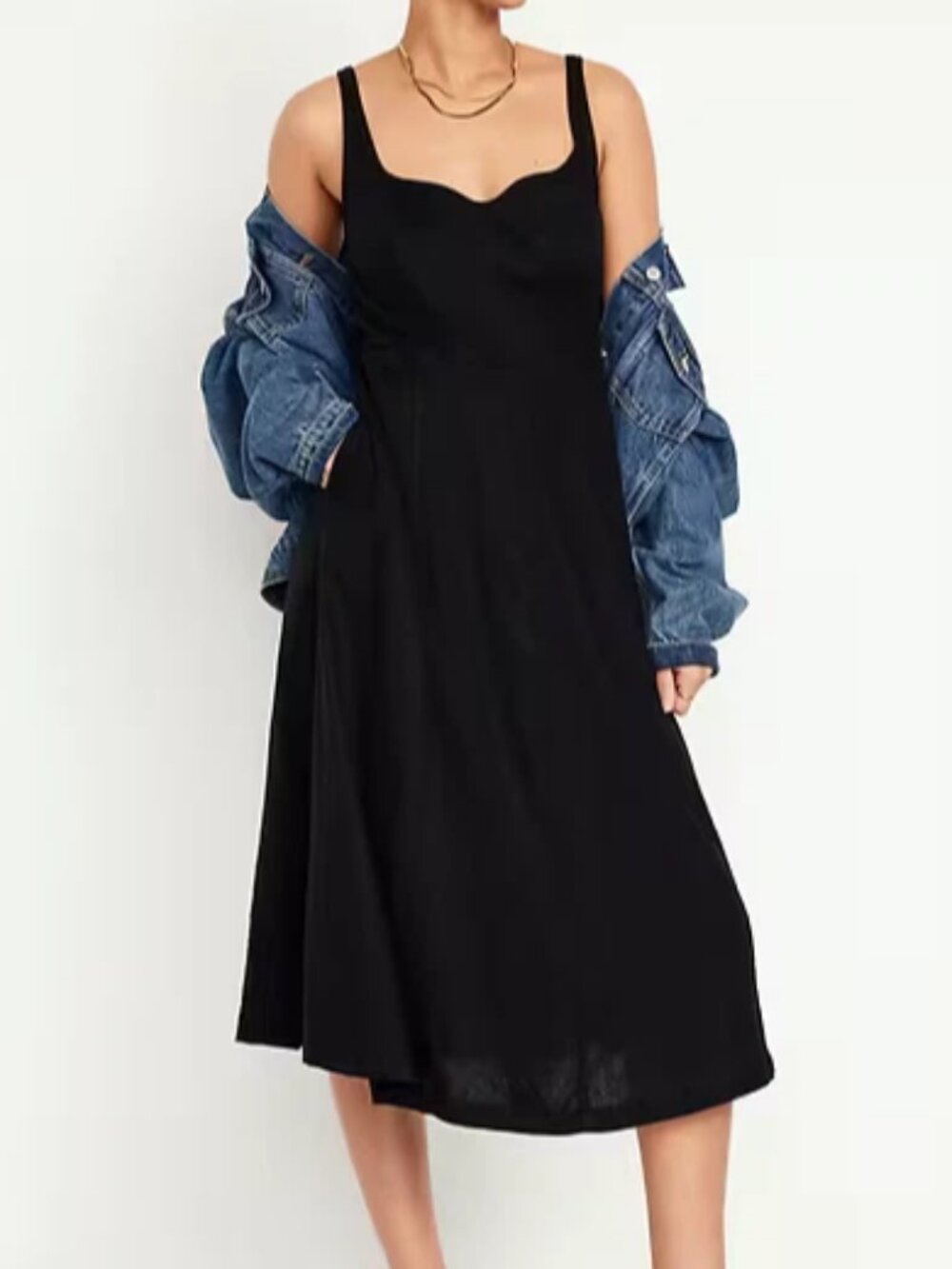 Old Navy Black Flowy Midi Dress